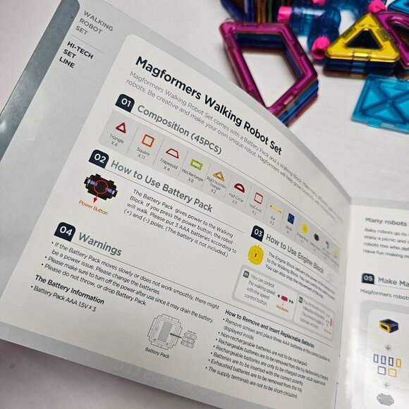 Magformers Magnetic Construction 3D Brain Development Walking Robot Hi Tech Set - Picture 11 of 13